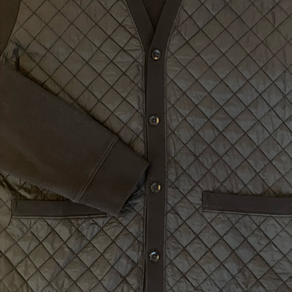 Club Monaco Quilted front Cotton Black Cardigan Garment